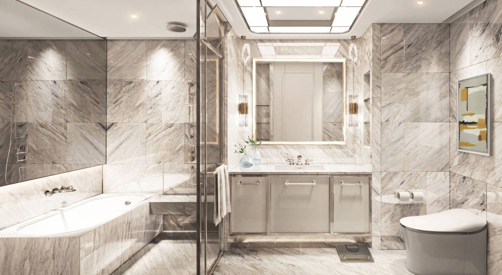 Phòng tắm và nhà vệ sinh của Grand Marina Tôn Đức Thắng được thiết kế theo tiêu chuẩn Marriott 