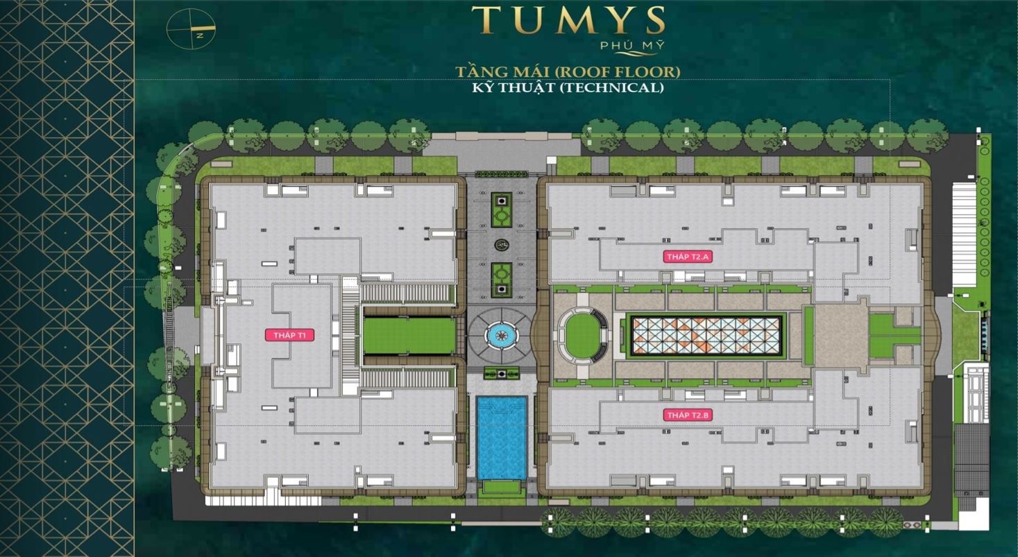 Mặt bằng tầng mái Tumys Luxury Residence Phú Mỹ